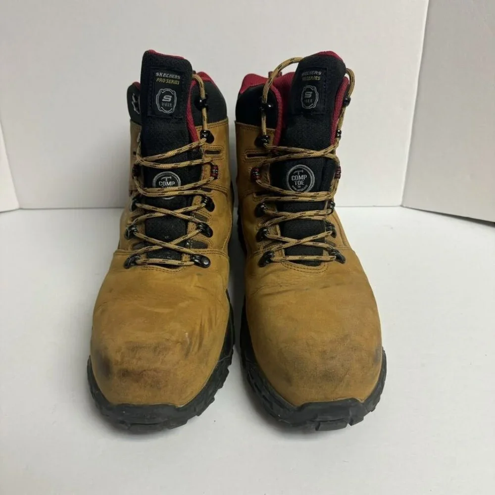 Skechers Mens Treadix Comp Toe Work Boot Brown Size 14 M